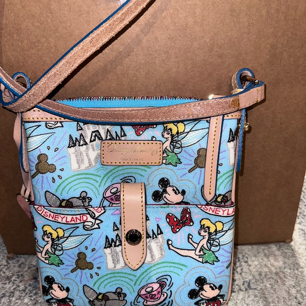 Dooney & Bourke Blue and Tan Disney Crossbody Bag